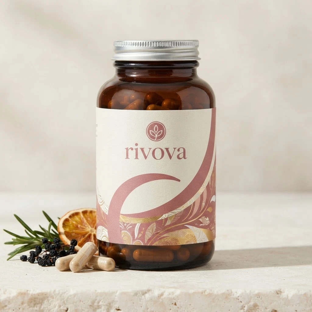 Rivova supplement bottle with ingredients